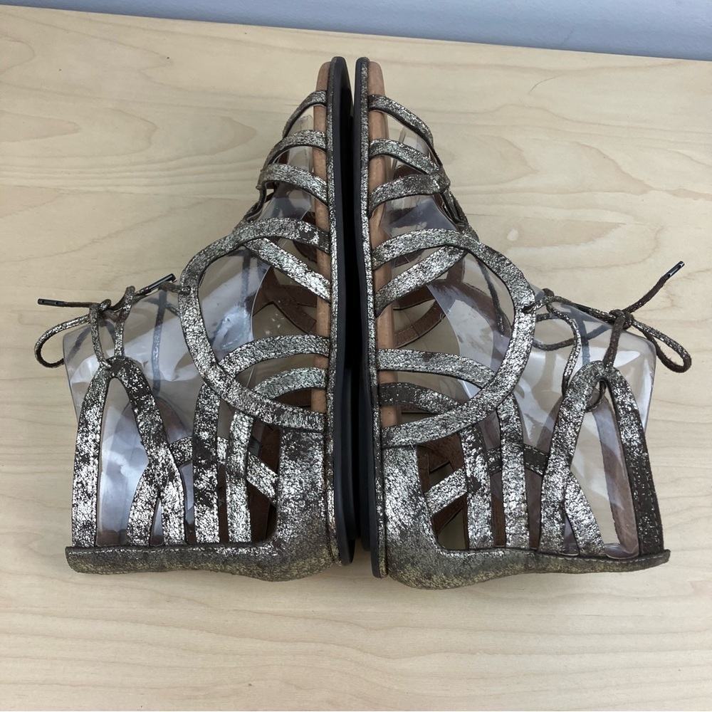 Gentle Souls Women’s Size 9.5 M Break My Heart 3 Gold Leather Gladiator Sandals - Picture 6 of 15